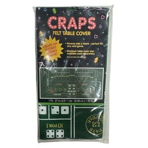 Amscan craps game felt table cover brand new in packaging never opened or used!